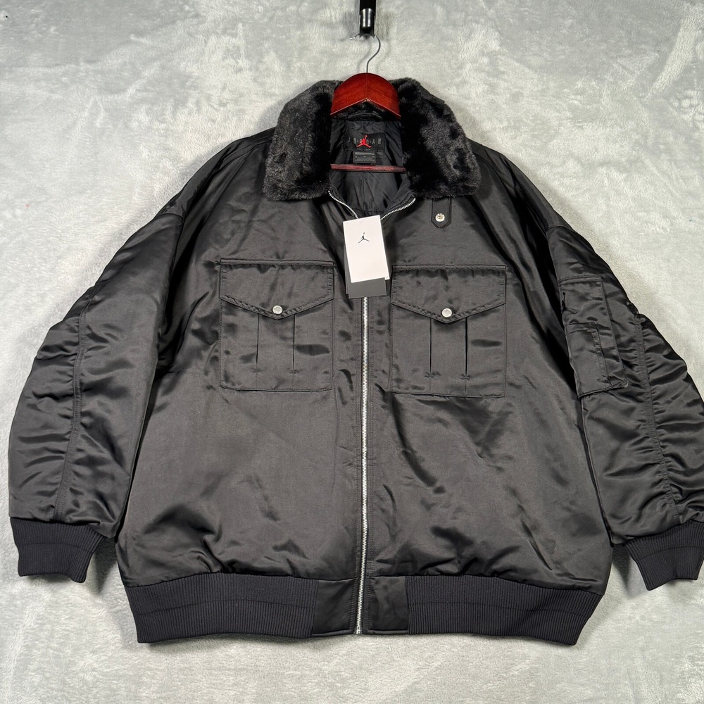 Nike Jordan Jacket Womens XL Black‎ Renegade Oversized Fit Air FB5088-010